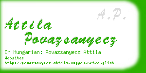 attila povazsanyecz business card